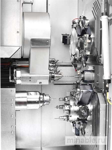 Работа подвижной и неподвижной бабки в составе станка TRAUB TNL20