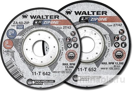 Ультратонкие отрезные абразивные круги высокой прочности ZIP ONE TYPE 27 от компании Walter Surface Technologies