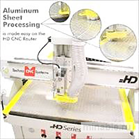 Фасонно-фрезерный станок серии HD компании Techno CNC Systems обеспечивает экономичную резку алюминиевых листов