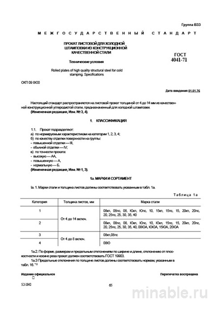 ГОСТ 4041-71: Листовой прокат для холодной штамповки - Полный разбор