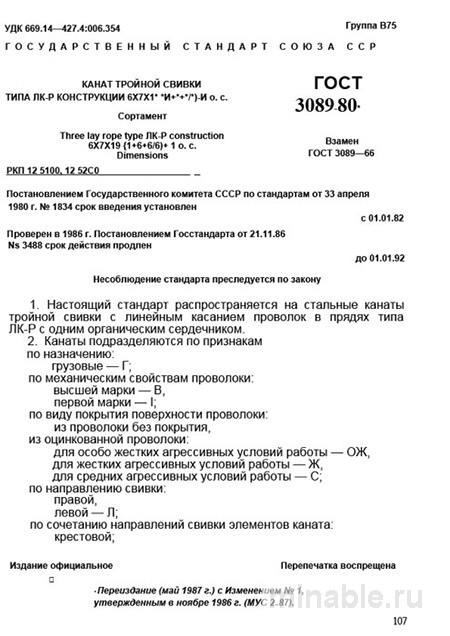ГОСТ 3089-80: Детальный разбор каната типа ЛК-Р (6х7х19) - конструкция, сортамент