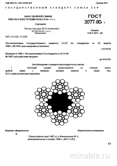 ГОСТ 3077-80 Канат ЛК-О 6х19: Комплексный Разбор и Сортамент