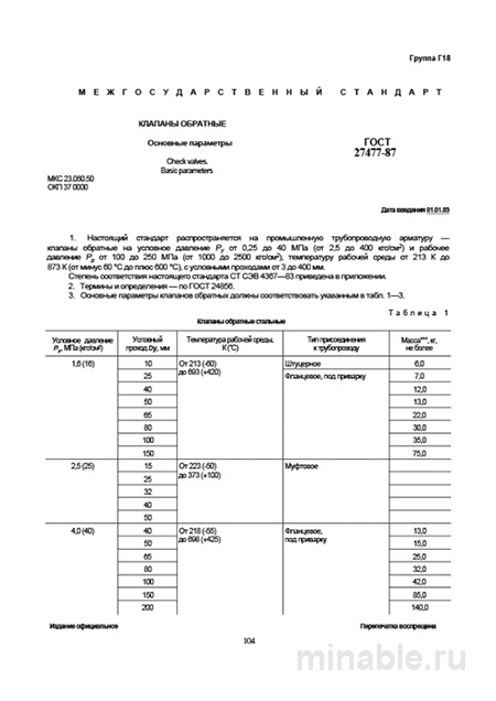 ГОСТ 27477-87: Клапаны обратные - Полный разбор и руководство