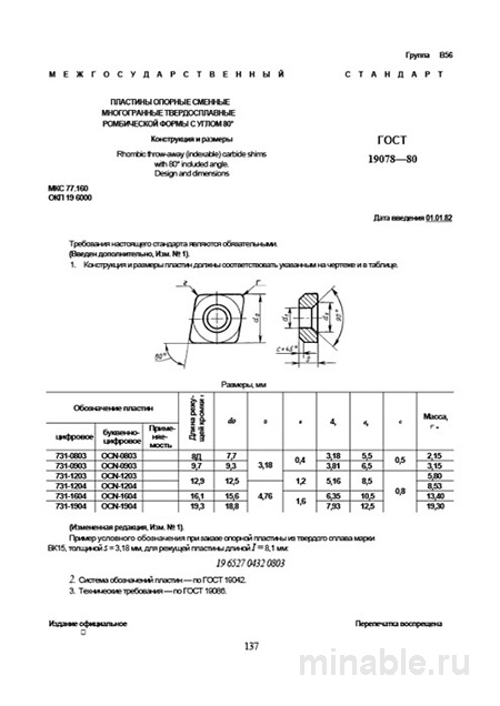 ГОСТ 19078-80: Пластины опорные – Анализ и описание