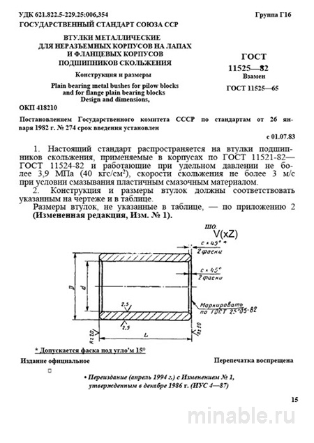 ГОСТ 11525-82: Комплексный разбор втулок металлических для подшипников
