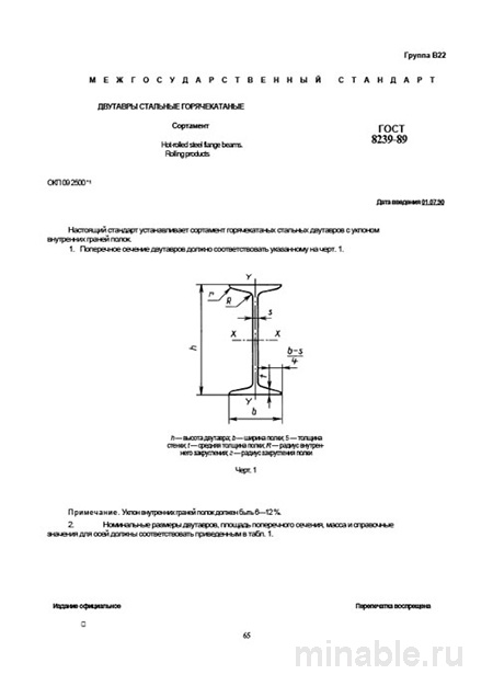 ГОСТ 8239-89 Двутавры стальные: Полный разбор и сортамент